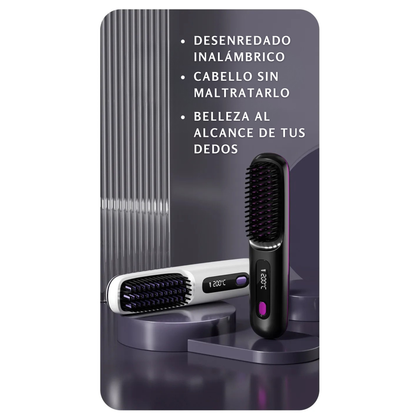 Cepillo Alaciador Portátil 2 en 1 Inalámbrico