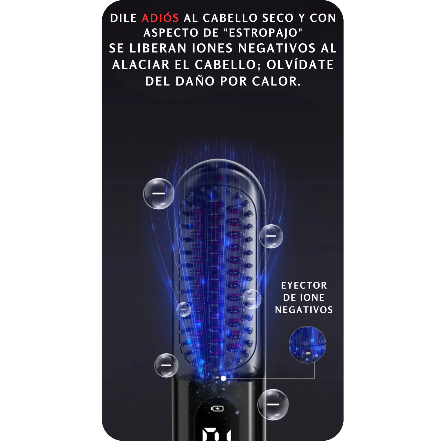 Cepillo Alaciador Portátil 2 en 1 Inalámbrico