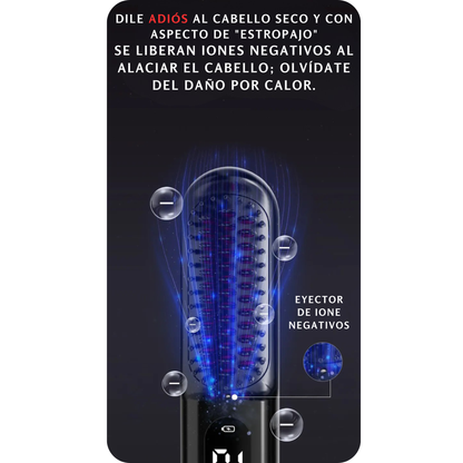 Cepillo Alaciador Portátil 2 en 1 Inalámbrico
